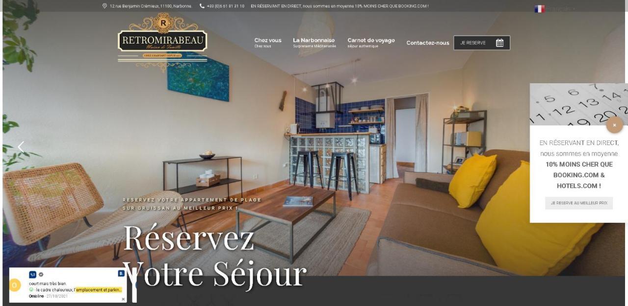Retromirabeau "Cote Mer" - 29M2 - Lumineux - Terrasse Loggia - Vue Marina - Parking Securise - 2 A 3 Pers - Emplacement Top - Cheques Vacances Connect Gruissan Exterior foto